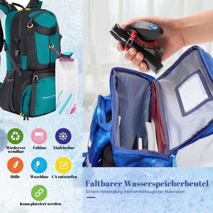 Bouteille D'eau Pliable 700 Ml - Gourde Souple Réutilisable Pour Rando, Vélo, Camping (lot De 2, Bleu/blanc)