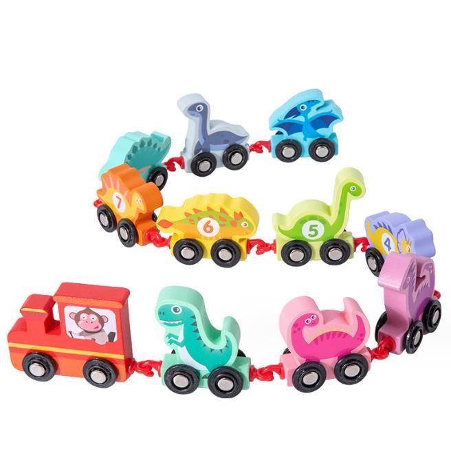 Ensemble de Train Magnétique en Bois Personnalisé pour Enfants de 4 à 6 Ans - Jouet Éducatif de Construction de Chiffres et de Lettres avec Design Personnalisable, Construction en Bois Durable et