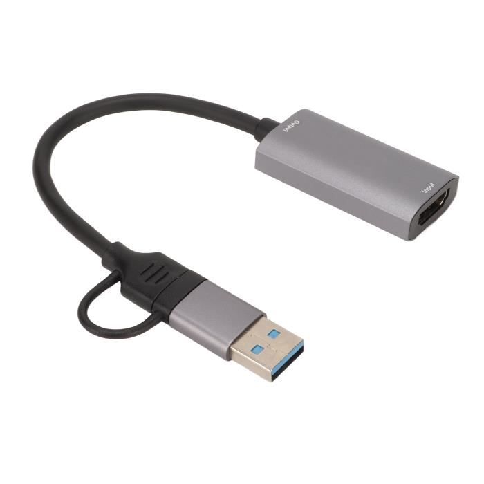 HURRISE Carte d'acquisition vidéo 4K HD - Adaptateur d'acquisition vidéo de  l'interface multimédia femelle à l'USB Type C pour PS5