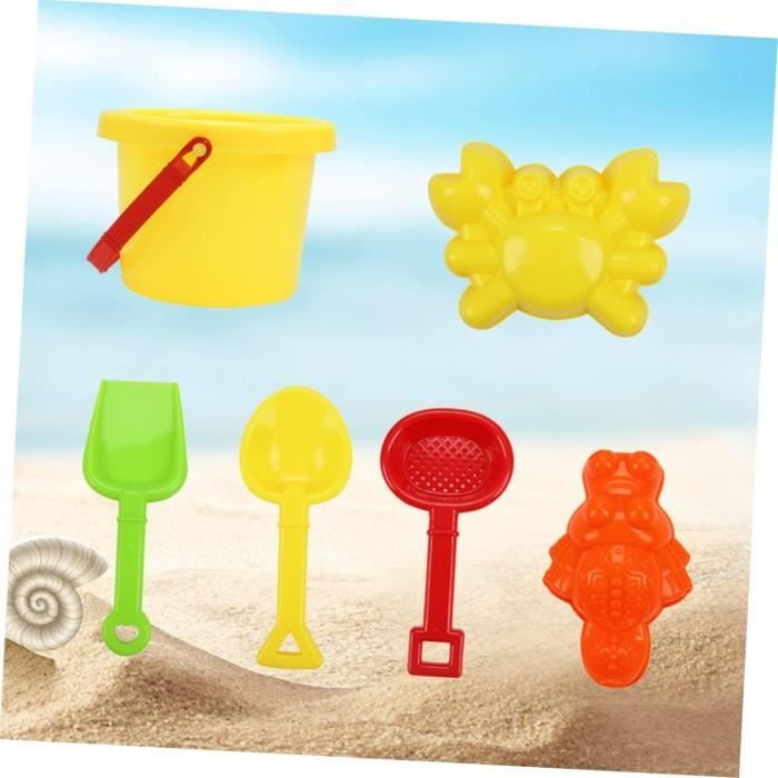 Kit De Plage 17 Pièces Enfant – Seau Pliant, Pelles, Moules Animaux, Sac Filet – Jouet Bac à Sable Été
