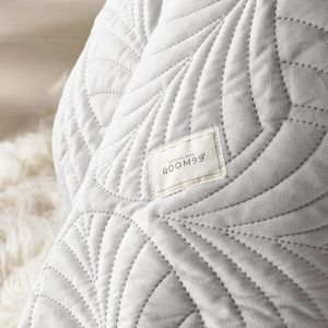 WDXN Couvre Lit Matelassé De Luxe 240x260 Dessus De Lit 2 Personnes EnsembleBlanc en Coton Couverture De Lit Lavable avec 2 Taies d'oreiller Courtepointe