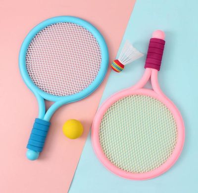 Set Raquettes Badminton Enfant JurciCat – 2 Raquettes, 4 Volants (2 Tennis, 2 Badminton), PVC, Âge 3-12