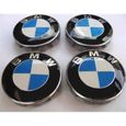 Lot de 4 BMW Logo 56mm BLANC BLEU Centre De Roue Cache Moyeu Jante emblème jantes insigne Cache-moyeux-0