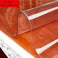 Nappe 2mm toile cirée transparente Rectangulaire 80*80cm PVC tablecloth Crystal antidérapant en plastique pour couverture de table-0