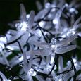 White-5m 20leds Solar -Guirlande solaire libellule, lampe féerique, étanche, pour l'extérieur, pour vacances, fête de noël, décorati-0