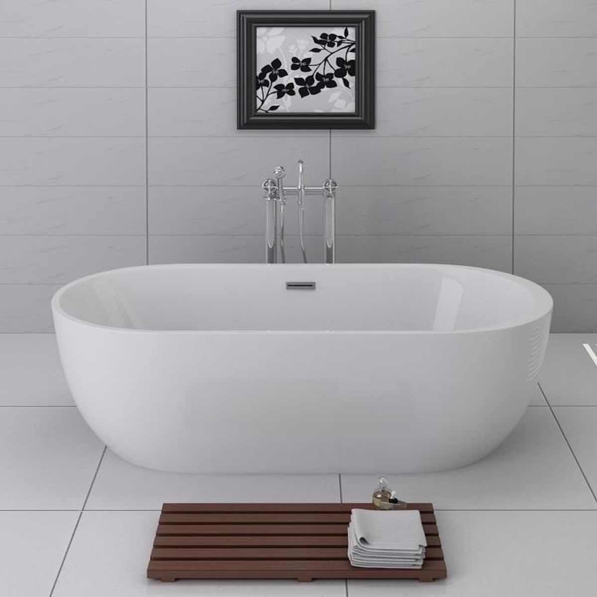 Baignoire ilôt monobloc ASPEN - 20 cm Design moderne et confort Baignoire ilôt monobloc ASPEN - 20 cm Design moderne et confort