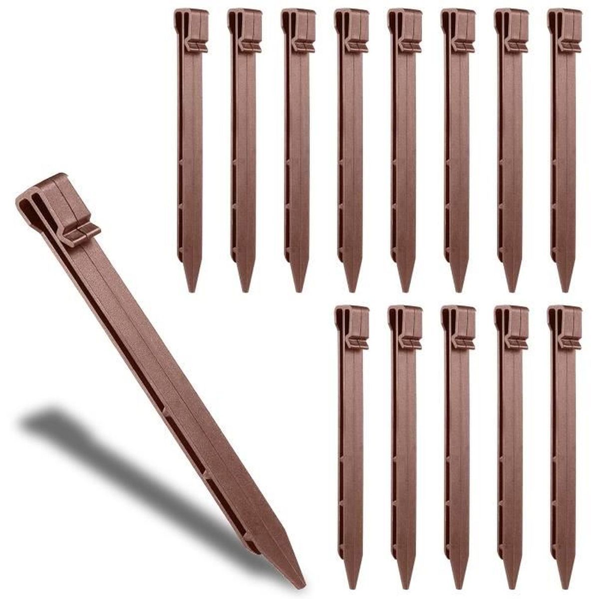 Lot De 50 Piquets De Jardin En Plastique Noir - 20 Cm - Pour Fixer Bâches, Tentes, Couvertures - Résistants, Antirouille, Réutilisables