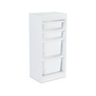 SWEEEK Meuble de rangement blanc enfant 4 bacs de rangement