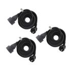 Lot de 3 prolongateurs 16A HO5VV-F 3G1,5mm² - Noir 3m - Zenitech
