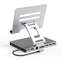 9 en 1 - Station d'accueil USB type C en aluminium, Support d'ordinateur portable, HUB