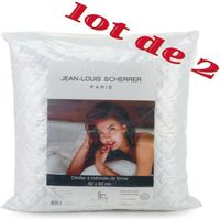 offre 2 oreillers blanc Jean Louis Scherrer taille 60x60cm memoire de forme 