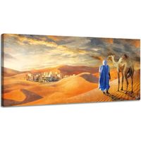 Tableau mural arabe touareg - 120x60cm - Toile orientale - Impression haute résolution toile tendue sur cadre en bois