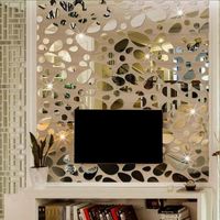 ZJCHAO miroir décoratif acrylique Décoratif ovale acrylique miroir autocollant mural Art maison bricolage arrière-plans sans