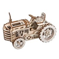 Puzzle mécanique 3D en bois - Couleur Tracteur - Kits de construction - Action de découpe Laser par horlogerie