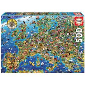 PUZZLE Puzzle - EDUCA - La Folle Carte d'Europe - 500 piè