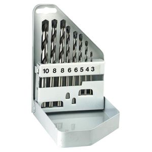 Alpen 811122100 Foret hélicoïdalSprint Master Set de 6 Pièces 2-3-4-5-6-8 mm Gris