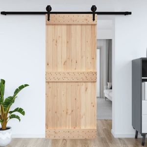 PORTE COULISSANTE ANSELF Kit porte coulissante porte de grange bois Porte Système de Porte Porte d'Entrée 95 x 210 cm normal
