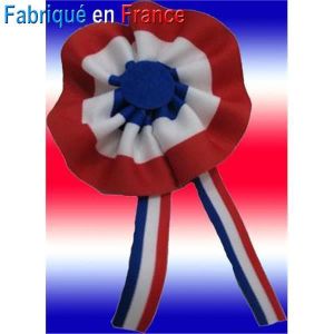 Cocarde tricolore en tissu avec pans : Fabrication Française