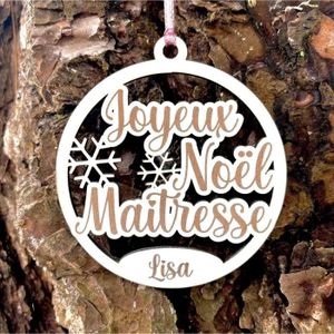 BOULE DE NOËL Boule De Noël, Joyeux Noël Maitresse, Cadeau De No