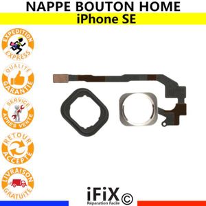 Bouton Home Complet Avec Nappe Flex Et Membrane Pour IPhone 5C - Noir - Neuf