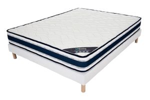 confort design ensemble frenchy matelas sommier 140x190 memoire de forme 100 francais 2 oreillers inclus cdiscount maison
