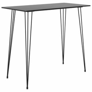 EUGAD 1X Table de Bar Table Haute 120x40x100cm Structure en m/étal Stable,Plateau de Table en Bois,Or Blanc