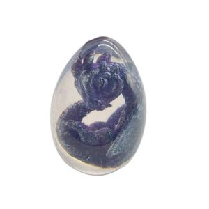 FIGURINE - PERSONNAGE Violet - Figurine Transparente De Dinosaure En Forme D'œuf De Lave, Collection Ornementale, Souvenir, Sculptu