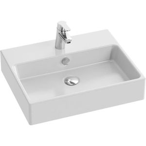 LAVABO - VASQUE Vasque à poser rectangulaire- JACOB DELAFON - Sully - 50 x 40 cm - Céramique - Durable - Finition blanc brillant