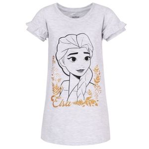 PYJAMA Disney La Reine des neiges chemise de nuit fille grise, paillettes