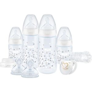 sans BPA anti-colique c/œur 4/ biberons avec contr/ôle de la temp/érature et un casier /à biberons blanc | 5/ unit/és 0-6/ mois NUK First Choice+ Starter Set Lot de biberons