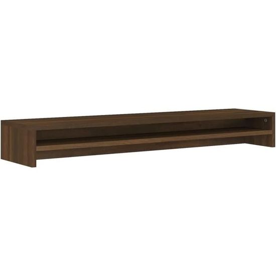 Support Moniteur Bureau 100x24x13 Cm - Rehausseur écran Avec étagère, Pour 2 écrans, Organisation - 6