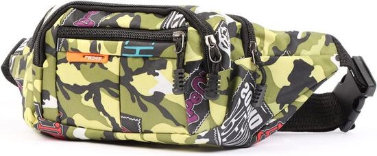 Sac Banane Camouflage Ado - Petit Sac Avec 4 Poches Zippées, Réglable, Imperméable, Pour Randonnée Ou Quotidien - 4