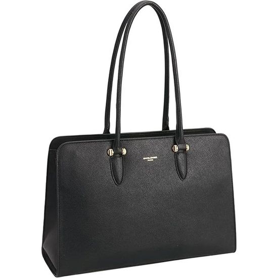 David Jones Sac Cabas Femme - Grand Sac A4 Simili Cuir Toile Imperméable - Pour Travail, École Ou Voyage