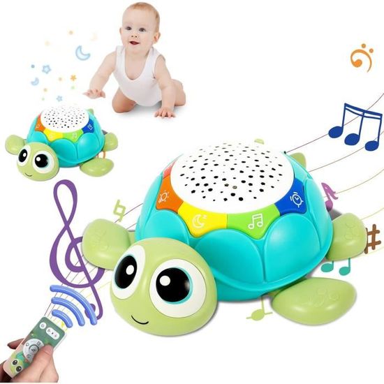Jouets pour bébés 6 à 12 mois, jouet rampant pour bébé pour 12-18 mois  garçon et fille, jouet de tortue musical avec lumière et son, jouet  éducatif précoce anniversaire pour 6-1