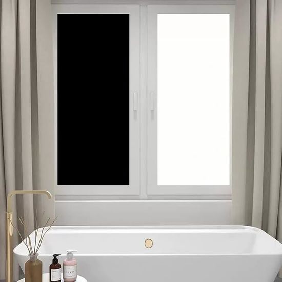 Film Pour Fenêtre Dépoli Auto-adhésif - 80x140 Cm, Protection Intimité Et UV - Pour Salle De Bain, Cuisine, Bureau