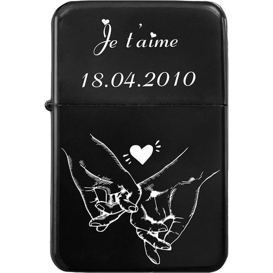 Briquet Tempête Métallique Personnalisable – Flamme Bleue – Cadeau Homme élégant (Fête Des Pères, Noël)