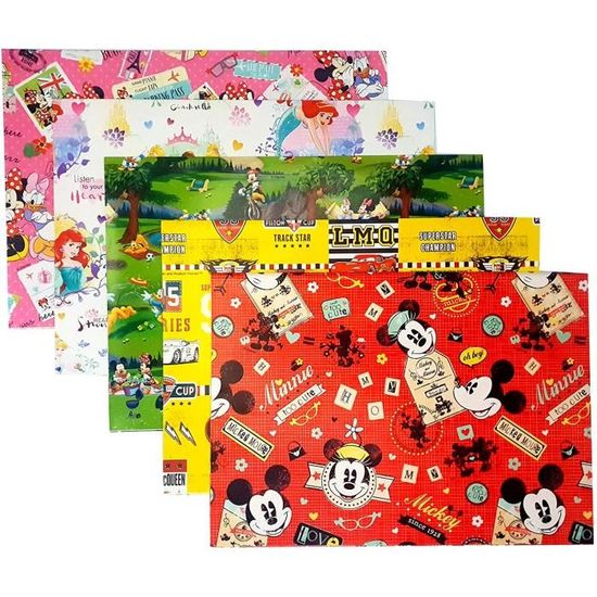 Papier Cadeau Motifs Assortis | 4 Feuilles 50x70cm | MegaCrea DIY