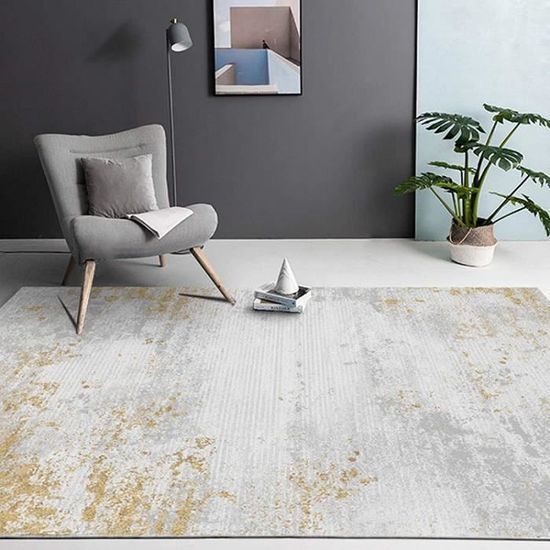 Tapis De Sol Irrégulier En Fausse Laine - Antidérapant, Lavable Machine - Beige, 50x80 Cm - Pour Salon, Chambre
