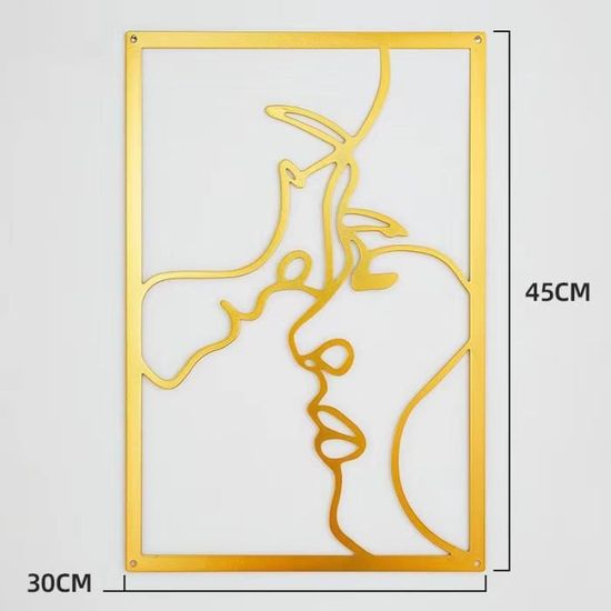 Cadre Mural Silhouette Femme En Fer Avec Fleurs Séchées – Décoration Noire