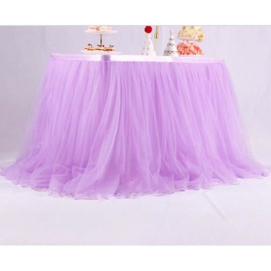 Jupe De Table En Tulle Rismart 187x77cm - Bleu Sirène - Décoration Mariage, Anniversaire, Soirée