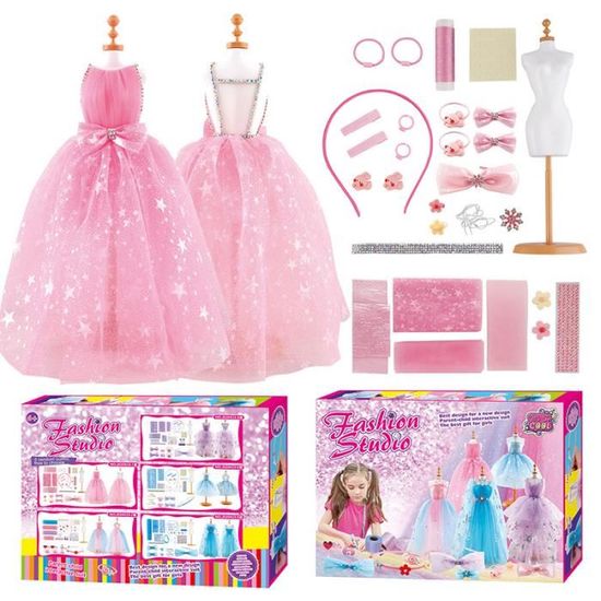 Kit Créatif Mode Pour Enfants 1200+ Pièces - Avec Mannequins, Tissus, Accessoires, Pour Filles 6-12 Ans - 8