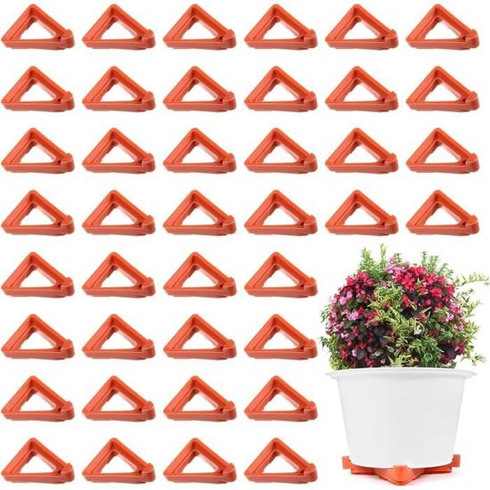 Ulawellor 24 Pieds De Pots De Fleurs Invisibles Antidérapants – Supports Plastique Triangulaires Noirs Pour Jardin Et Balcon