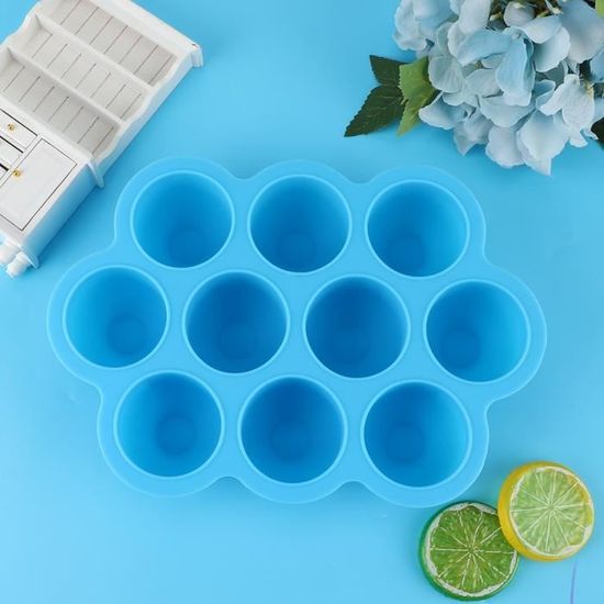 Plateau De Congélation En Silicone Avec Couvercle, Grand Bac à Glaçons Anti-adhésif Avec 4 Compartiments Pour Stocker Et Congeler Les Soupes, Bouillons, Sauces Et Régimes Liquides, Passe Au Four Et Au