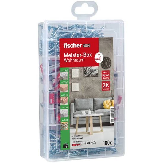 Kit Fischer Meister-Box – 80 Chevilles + 80 Vis Dans Une Boîte Costaude, Modèle 535972