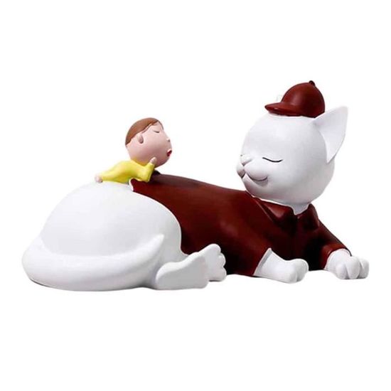 Figurine Chat En Résine Barcino – Le Chat Qui Fait Le Dos Rond – Multicolore