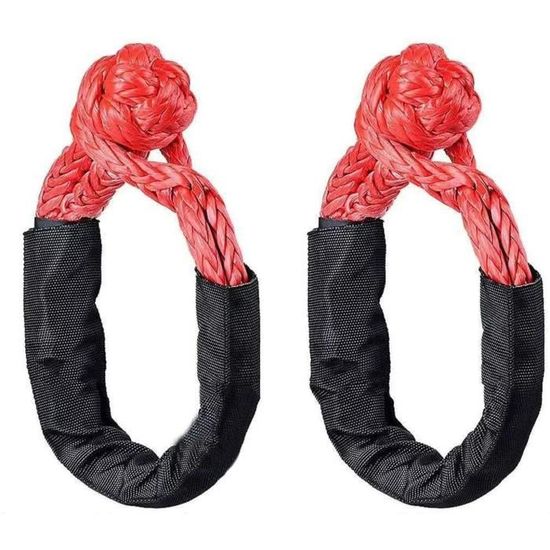 Lot De 2 Manilles Souples Synthétiques - Résistance 17 Tonnes, Longueur 56 Cm, Pour Remorquage 4x4, Quads