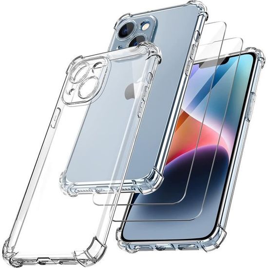 ORETECH pour Coque iPhone 15 Plus 6.7 Pouces avec [2 Verre Trempé