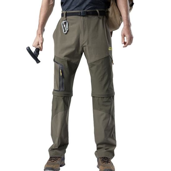 Pantalon Outdoor Homme ZOEREA Printemps Été - Séchage Rapide, Coupe-Vent, Convertible En Shorts Pour Randonnée Et Camping