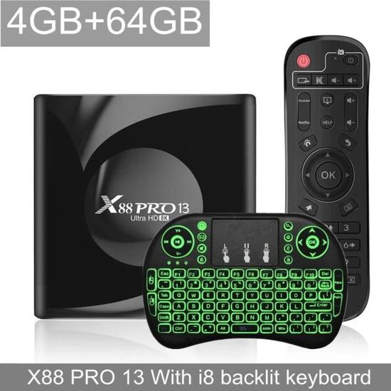 X88 Pro TV Box – Android 13.0, 4GB RAM 32GB ROM, RK3528 Quad-Core, WiFi6 E BT5.0, 8K H.265, USB3.0 – Media Center Perfetto Per La TV