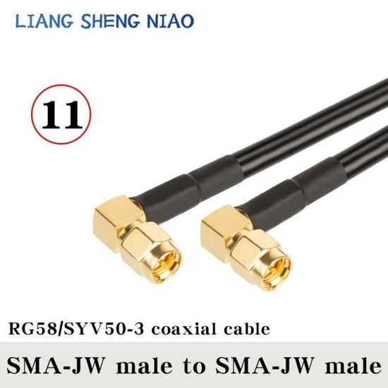 Cable Antenne Tv 15m Boobrie Câble D'antenne WiFi RG58 25M SMA Mâle Vers SMA Femelle Câble Jumper Coaxial 50 Ohm Pour 2G 3G 4G LTE Antenne WiFi à Faible Perte Routeur LAN
